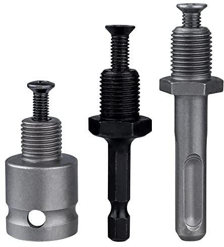 Yakamoz 3 Stück 1220 UNF Mount Gewinde Bohrfutter Schaft Adapter Set, SDSPlus Schaft für Bohrhammer Bohrmaschine | 14 Zoll Sechskantschaft für Schlagschrauber | 12 Zoll Antrieb Innengewinde
