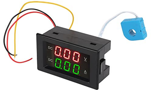 Amperometro di Tensione Digitale, Yosoo 2 in 1 Volt Amp Meter 600V 20A Doppio Display Digitale LED Amperometro Voltmetro per Auto Moto