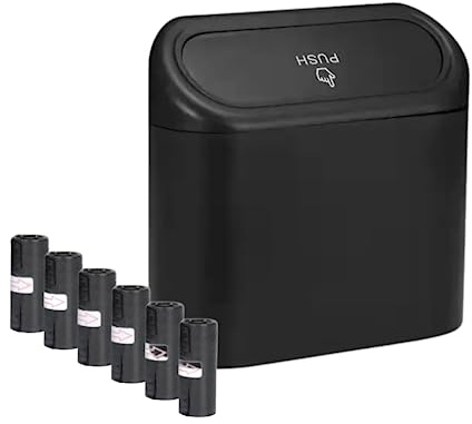 ALTIJARAT INT- Car Bin with 90 pcs Trash Bag- This Car Trash Can Easy to Hang- Car Bin Tidy is Water-Resistance.