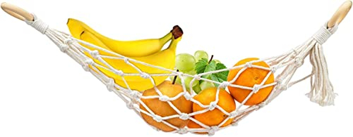 LATRAT Hamac à fruits, corde en coton tissé, filet de fruits tissé, panier à fruits pour cuisine, maison, camping-car