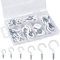 70 Stück Schraubhaken Hakenschrauben Sortiment Deckenhaken Set Tasse Haken Halter Kit Schraubhaken Cup Haken Ösenhaken Deckenhaken für Haushaltsgegenstände Tassen (6 Größen)