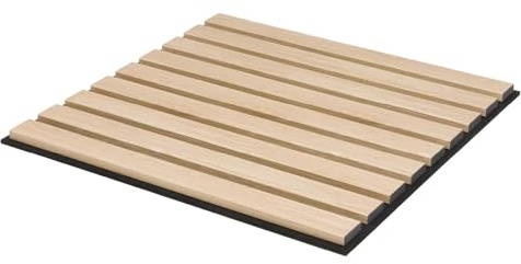 KGM Akustikpaneel ExPress 50 - Eiche Natur, 50 x 50 cm, Set 4 Stück | Wandpaneele, MDF mit Filz-Rückseite, schallabsorbierend, für Wand, Decke, Montage per Schraube oder Kleber, PEFC-zertifiziert