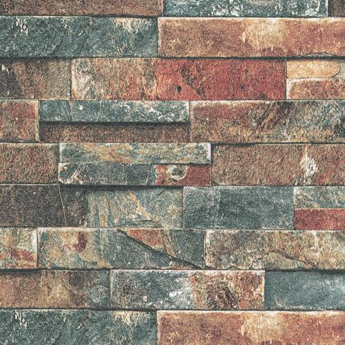 VaryPaper Steintapete 3d Optik Tapete Selbstklebend Vintage 40cmx200cm Klebefolie Steinoptik Selbstklebend Möbelfolie Ziegeloptik Küchenrückwand Folie Tapeten Wohnzimmer Badezimmer Wasserfest