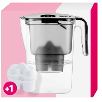 BWT Filtre à eau Homeside noir 1,3 l | Filtre avec 1 cartouche d'eau filtrée douce | Filtre à eau potable | Filtre calcaire, chlore, plomb et cuivre