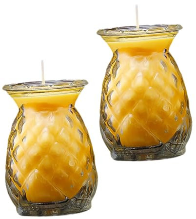 Warmhm Butterlampe aus Glas und Öl und 2 Stück-Pack in Ananasform Haushalts Butterlampe Schreibtischdekoration für Wohn und Tempeldekoration