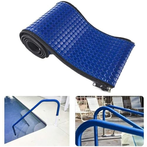 Pool Handrail Cover, Pool Ladder Handrail Anti-Slip Covers Zippered Hand Grip Zippered Rail Anti Slip Mat for Swimming Pool (10ft)