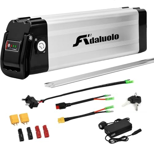 Adaluolo Batería Ebike, 36V 15AH Batería Bicicleta Eléctrica Plata E-Bike Pedelec Bateríe Iones Litio Extraíble 2 Pin con Cargador para 250W 350W 500W Motor