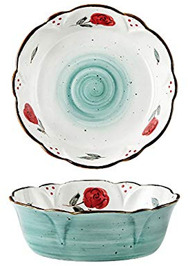 LVUNZJCA Ensaladeras de Cerámica Ensalada de cerámica 4pcs Creativo Lindo pequeño tazón de Fuente Inicio Europea Postre Tazón Tazón(Verde)