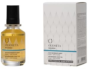 Olioseta Nourish, Olio Nutriente Leggero per Capelli Chiari o Fini con Argan Certificato Organico, 100 ml