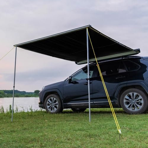 Toldo lateral retráctil para automóvil, para camión, SUV, furgoneta, toldo ajustable para exteriores, para campamento de caravana, toldo extraíble para vehículo