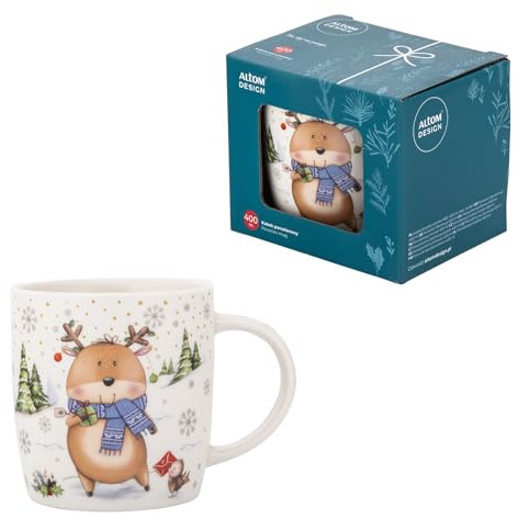 Altom Design julmugg julmugg kaffemugg tekopp mugg jul 400 ml i presentförpackning (ren)