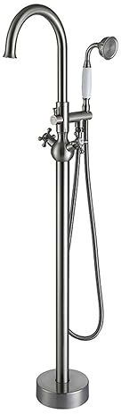 Shower Mixer Freistehende Badewannenarmaturen, um 360 Grad drehbare Badewannen-Mischbatterien mit Dusche, Wasserfall-Badezimmer-Mischbatterie mit Dusche, gebürstetes Unternehmen Mixer Shower