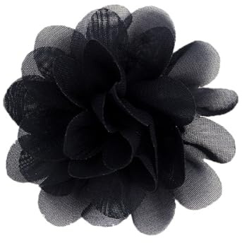 Anevous 30 Stück Chiffon Blume Patches, Blume Applique Applikationen, Stoff Flicken zum Aufnähen, Dekorative Aufnähe für Kleidung DIY Nähen Handwerk Stirnbänder Zubehör,Schwarz