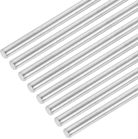QUARKZMAN 8 stycken rostfria stavar metallstavar, 4 mm x 420 mm massiva vågstavar 304 rostfritt stål rund stång solida stavar helrundstav för gör-det-självare gör-det-själv bil flygplan