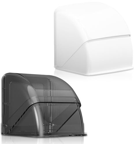 2 enchufes para exteriores, protección contra la lluvia, impermeable, 9,5 x 9,8 x 8,2 cm, enchufe protector de lluvia, cubierta para enchufe, cubierta para interruptor, caja protectora (blanco, gris)