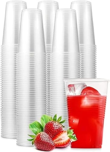Generico Bicchieri di Plastica Trasparente, 200 ml, Set 1000 Pezzi, Usa e Getta per Acqua e Bevande