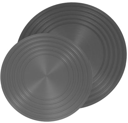 Operitacx Placa Difusora de Calor de Acero Inoxidable para Estufa de Gas y Eléctrica, Aislamiento Térmico Multifuncional, Protector Antideslizante para Cocina, Pack 2 Piezas (20 Cm 24 Cm