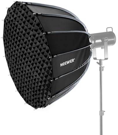 NEEWER BASICS Softbox Parabolico ad Attacco Bowens, 90cm Soft Box a Sgancio Rapido con Diffusore/Griglia/Borsa Compatibile con Godox Compatibile con Aputure 600d Luce per Foto Video da Studio, NS38P