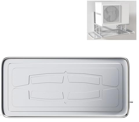 YANGLLYJ Drip Pan for Portable Air Conditioner with Brackets, Stainless Square AC Drip Pan with Drain Oil Catch Pan for Split Air Conditioner Heat Pump Systems(93x44cm/36.6x17.3in)