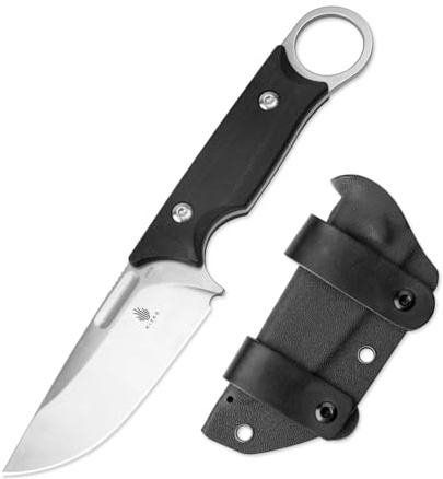 Kizer Cabox Couteau à Lame Fixe 8,5 cm en Acier 154CM Couteau de Camping à Lame Fixe avec Manche G10 et Étui pour Randonnée de Survie 1048C1