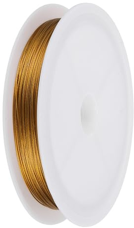 PATIKIL Hilo De Cuentas De 98 Pies 30 m 0.018 0.45 mm 7 Hebras Dorado | Hilo De Cordón De Cuentas De Acero Inox Con Recubrimiento De Nylon, Para Hacer Joyas Pulseras Y Abalorios