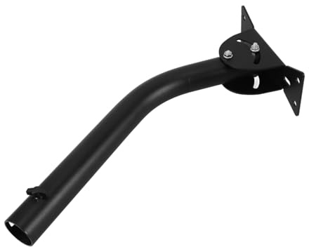 Angoily Outdoor Adjustable Tv Antenna Mount Bracket Kit with Weather-Resistant Pole for Wall, Roof, and Rv Installation, Black Weather Station Antenna Pole Set with Screws