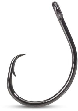 AQUANTIC Kona H14401 BN Demon Circle Hochkarbon-Angelhaken, Schwarz Beschichtet, Größen 12/0-14/0, Speziell Geschärfte Spitzen, für Meeresangeln, 3-4 Stück (14/0)