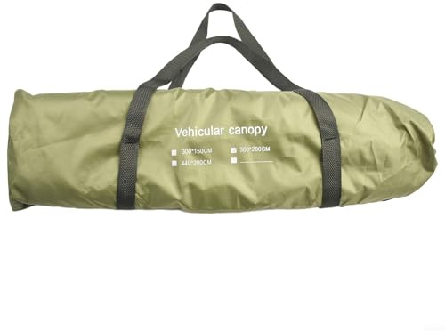 Hosrivae Toldo verde para furgoneta, caravana, SUV, 100 cm x 300 cm, refugio impermeable con diseño de 3 postes, tela ignífuga 210D