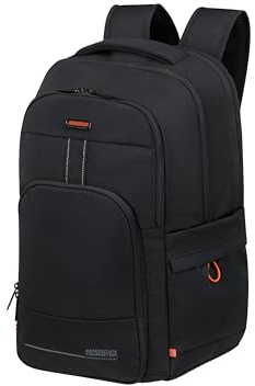 American Tourister AT WORK NXT - Laptop ryggsäck 17.3 för herrar, business & skolryggsäck med smarta funktioner, ergonomisk & modern - för kontor, office & skola & universitet - Svart