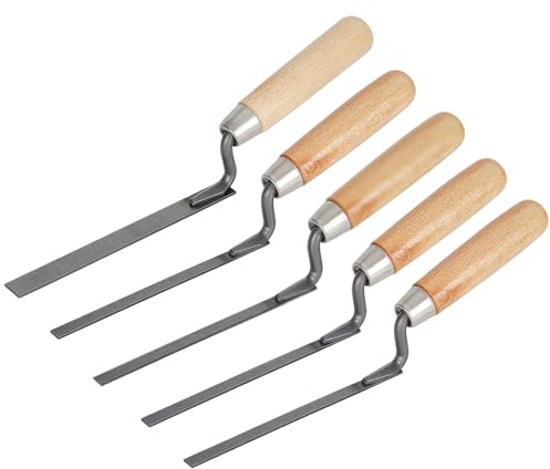 Finger Trowel, 5Pcs Pointing Trowel Tool Kit 6 8 10 12 15mm for Brickwork | Trowels Cement Tool Carbon Steel, Mortar Grout Tools for Bricklaying Tile Laying and Masonry Work