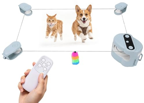 Automatic Cat Toy Exercise Wheel with Remote Control, Adjustable Speed Cat Treadmill Indoor Activity Toy, Interactive Hunting Toy with Timer and DIY Tracks for Indoor Cats Self Play Entertainment