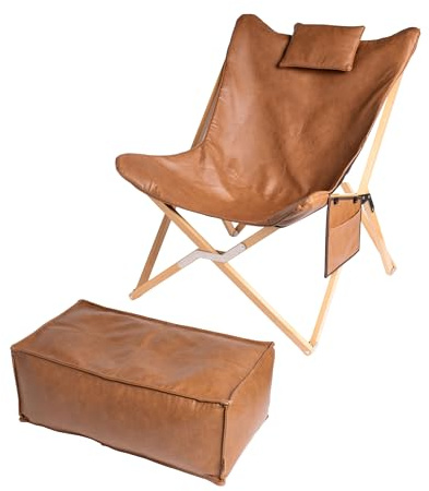 Eclipse Relax-Set Relaxstuhl Siena mit Fußstütze SIENITO“ Loungestuhl | Campingstuhl: ca. 86 x 92 x 78 cm Hocker: ca. 37 x 25 x 65 cm Bundle für Balkon, Garten und Wohnzimmer als Liegestuhl