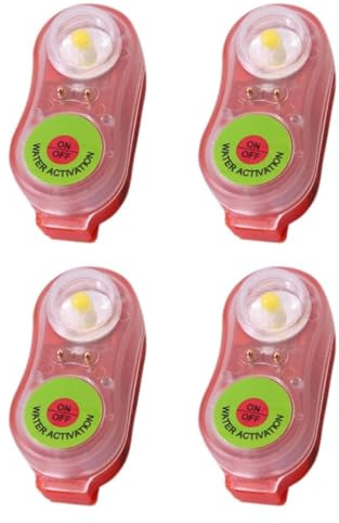 Generico 4 giubbotti di salvataggio, luci a LED, giubbotti di salvataggio lampeggianti per la sopravvivenza in acqua di emergenza