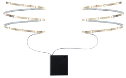 Paulmann 707.01 Function Mobil Strip 2x80cm Warmweiß 1,2W 9V 6LR61 Weiß Metall/Kunststoff 70701 LED Lichtband Lichtstreifen Lichtschlauch