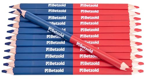 Betzold Zweifarb-Stift in rot/blau - Dreikantstifte Holzfarb-Stifte Stifte für Lernende