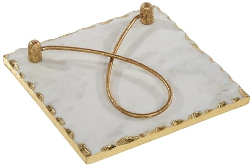Mud Pie Serviettenhalter mit goldfarbenem Rand, 20,3 x 20,3 cm