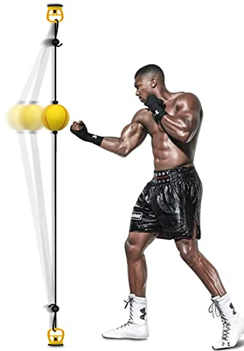 Double End Punching Bag for Doorway Door Frame, Portable Solid Reflex Speed Bag with Strong Suction Cup, Reflex Speed Training Hand Eye Coordination