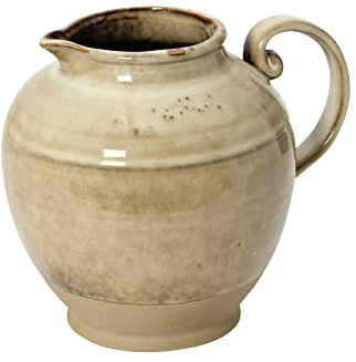Creative Co-Op Stoneware Pitcher, Naturally Varying Reactive Glaze, Greige