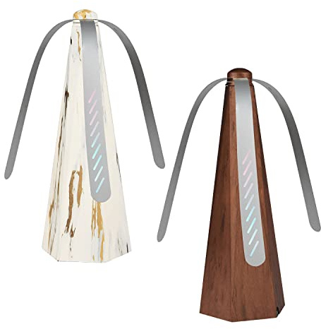 2 Stück Fliegenwedler Aufhängbar,Tragbar Fliegenvertreiber Halten,Fliegenabwehr Tischventilator,Soft-Stop Fliegenventilator,Insekten Ventilator Terrasse Küche,Restaurants (Holzfarbe)