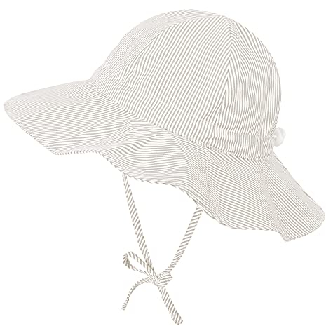 Durio Sonnenhut Baby Mädchen Jungen Kinder Sonnenschutz UPF 50 Sommer Kinderhut Fischerhut mit Breite Krempe Beige 2-4 Jahre