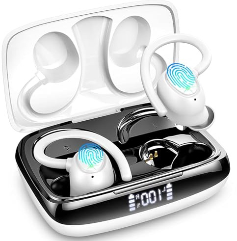 Ltinist Bluetooth Kopfhörer Sport, Kopfhörer Kabellos Bluetooth 5.3 mit 3D Stereo, 4 ENC Mics Noise Cancelling Wireless Earbuds, LED-Anzeige, IP7 Wasserdicht, USB-C-Schnellladung in Ear Ohrhörer