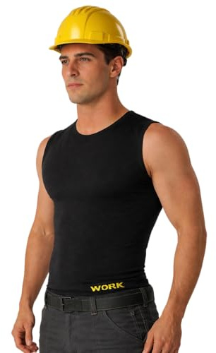 NOLOGO KATIACALZE Maglia Termica Uomo Smanicato da Lavoro - Maglietta Tecnica Traspirante, Intimo Termico Uomo Invernale, Canotta Senza Cuciture né Etichette, Elasticizzata - Made in Italy