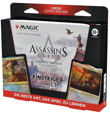 Magic: The Gathering – Assassin’s Creed – Einsteigerpaket | Lerne Magic mit 2 Assassin’s Creed Themendecks | Sammelkartenspiel für zwei Spieler ab 13 (deutsche Version)