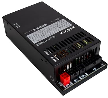 Apevia ITX-Flex ATX/1U 500W Fuente de alimentación totalmente modular, PFC activo de rango completo 90-264V, CA para sistema POS AIO Desktop Gaming Server factor de forma pequeño