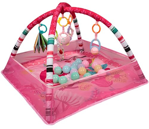 Homewell Spielebogen Babies, Spielmatte Baby Mit 18 Ozeanbällen, Baby Play Mat Mit Abnehmbaren Spielzeugen, Geschenke Für Babys