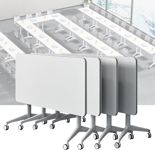 4PCS Konferenztisch - Schreibtisch Klappbar - Büro-Klapptisch Mit Klappdeckel, Mobiler Trainingstisch, Tragbarer Klapptisch Mit Bescheidenheit Und Feststellbaren Rollen ( Color : 4pcs , Size : 120*60*