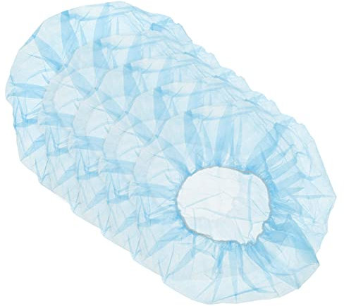 Anneome Lot De 100 Bonnets Bouffants Élastiques 21 Pouces Bleu Clair Jetables Respirants Pour Restauration, Laboratoires Et Atelier, Accessoires D'infirmière Travail