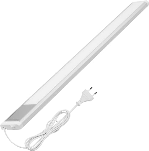 Oktaplex Riva Luminaire d'agencement cuisine LED plat blanc chaud 57,5cm Lumière de cuisine 730lm avec interrupteur 10,4W 230V Luminaire d'agencement argenté