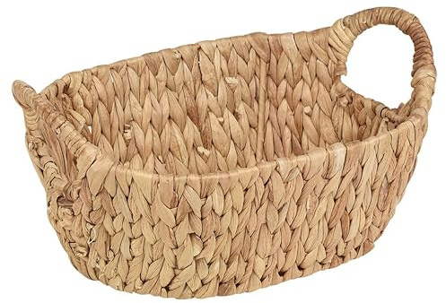 URBNLIVING Natural Handmade Water Hyacinth Woven Storage Baskets for Home Organization, Durable & Versatile Design for Living Room, Bedroom, and Office