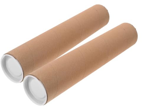ROMISBABA 2pièces Tubes Expédition Carton Kraft Avec Couvercles Pour Stockage Et De Documents Posters Et Œuvres Art Dimensions Intérieur Épaisseur